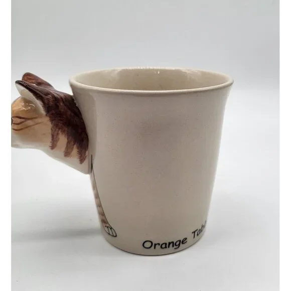Orange Tabby Cat Coffee Tea Mug Thailand Toothbrush Holder, Pencil Cup Novelty - Picture 3 of 9